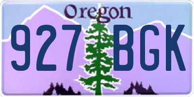 OR license plate 927BGK