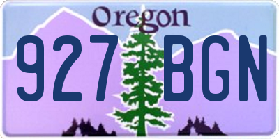 OR license plate 927BGN