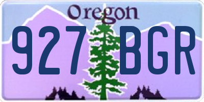 OR license plate 927BGR