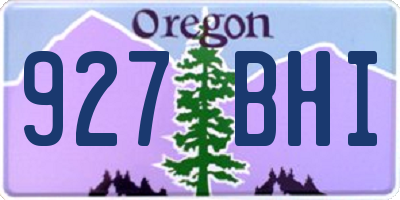 OR license plate 927BHI