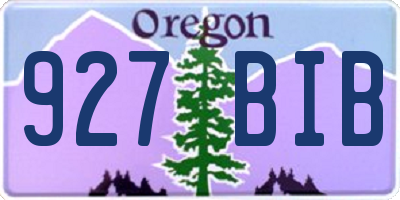 OR license plate 927BIB