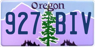 OR license plate 927BIV