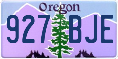 OR license plate 927BJE