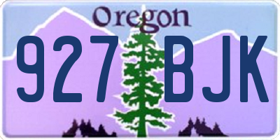 OR license plate 927BJK