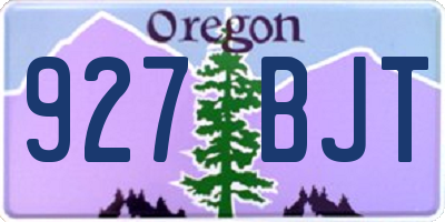 OR license plate 927BJT