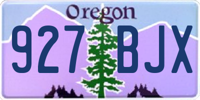 OR license plate 927BJX