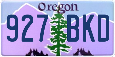 OR license plate 927BKD