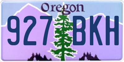 OR license plate 927BKH