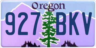 OR license plate 927BKV