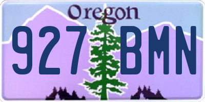 OR license plate 927BMN