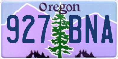 OR license plate 927BNA