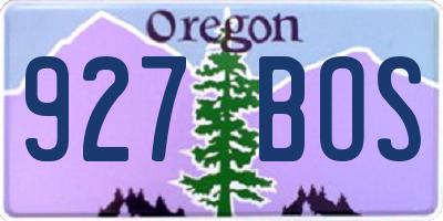 OR license plate 927BOS