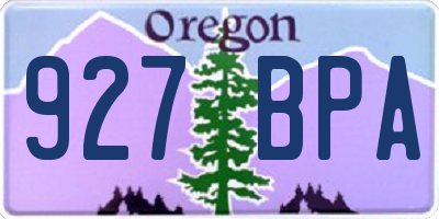 OR license plate 927BPA