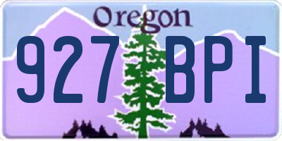 OR license plate 927BPI