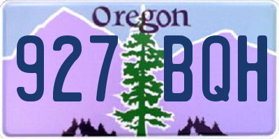 OR license plate 927BQH