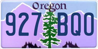 OR license plate 927BQO