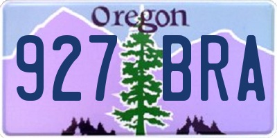 OR license plate 927BRA