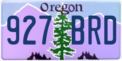 OR license plate 927BRD