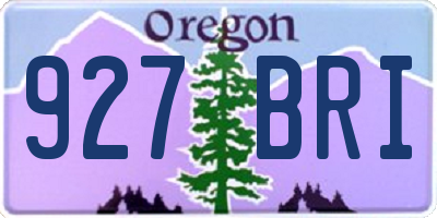 OR license plate 927BRI