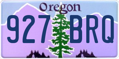 OR license plate 927BRQ