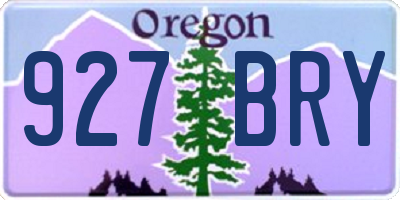 OR license plate 927BRY