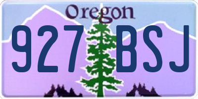 OR license plate 927BSJ