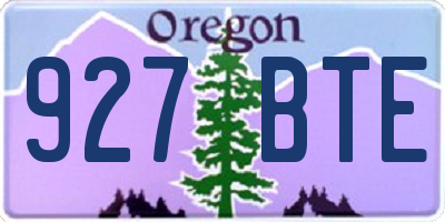OR license plate 927BTE
