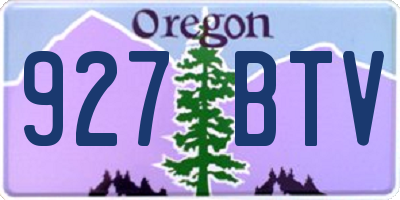 OR license plate 927BTV