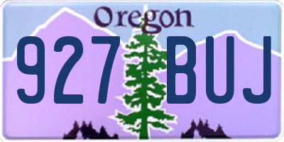 OR license plate 927BUJ