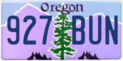 OR license plate 927BUN