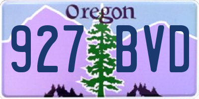 OR license plate 927BVD