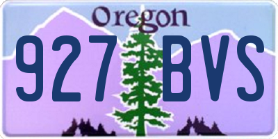 OR license plate 927BVS