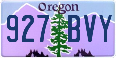 OR license plate 927BVY