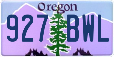 OR license plate 927BWL