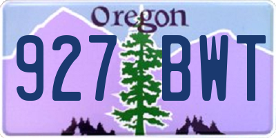 OR license plate 927BWT