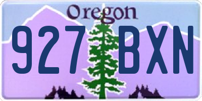 OR license plate 927BXN