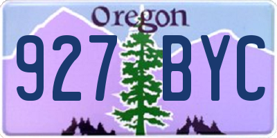 OR license plate 927BYC
