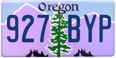 OR license plate 927BYP