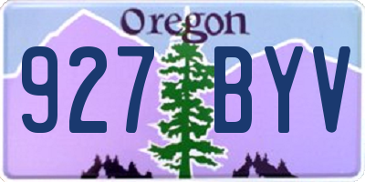 OR license plate 927BYV