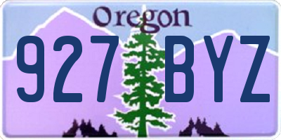 OR license plate 927BYZ