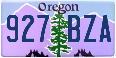 OR license plate 927BZA