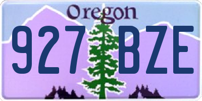 OR license plate 927BZE