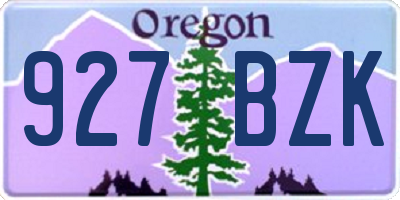 OR license plate 927BZK
