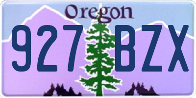 OR license plate 927BZX