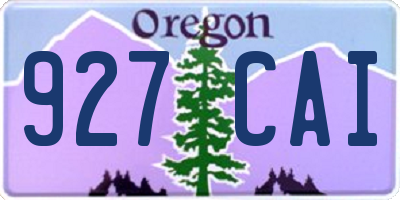 OR license plate 927CAI
