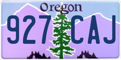 OR license plate 927CAJ