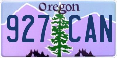 OR license plate 927CAN