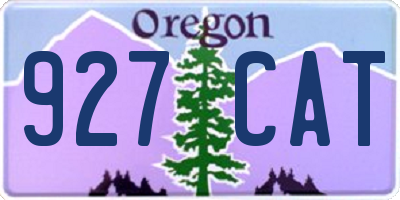 OR license plate 927CAT