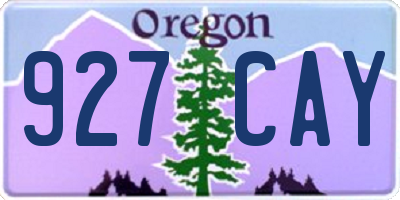 OR license plate 927CAY