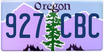 OR license plate 927CBC